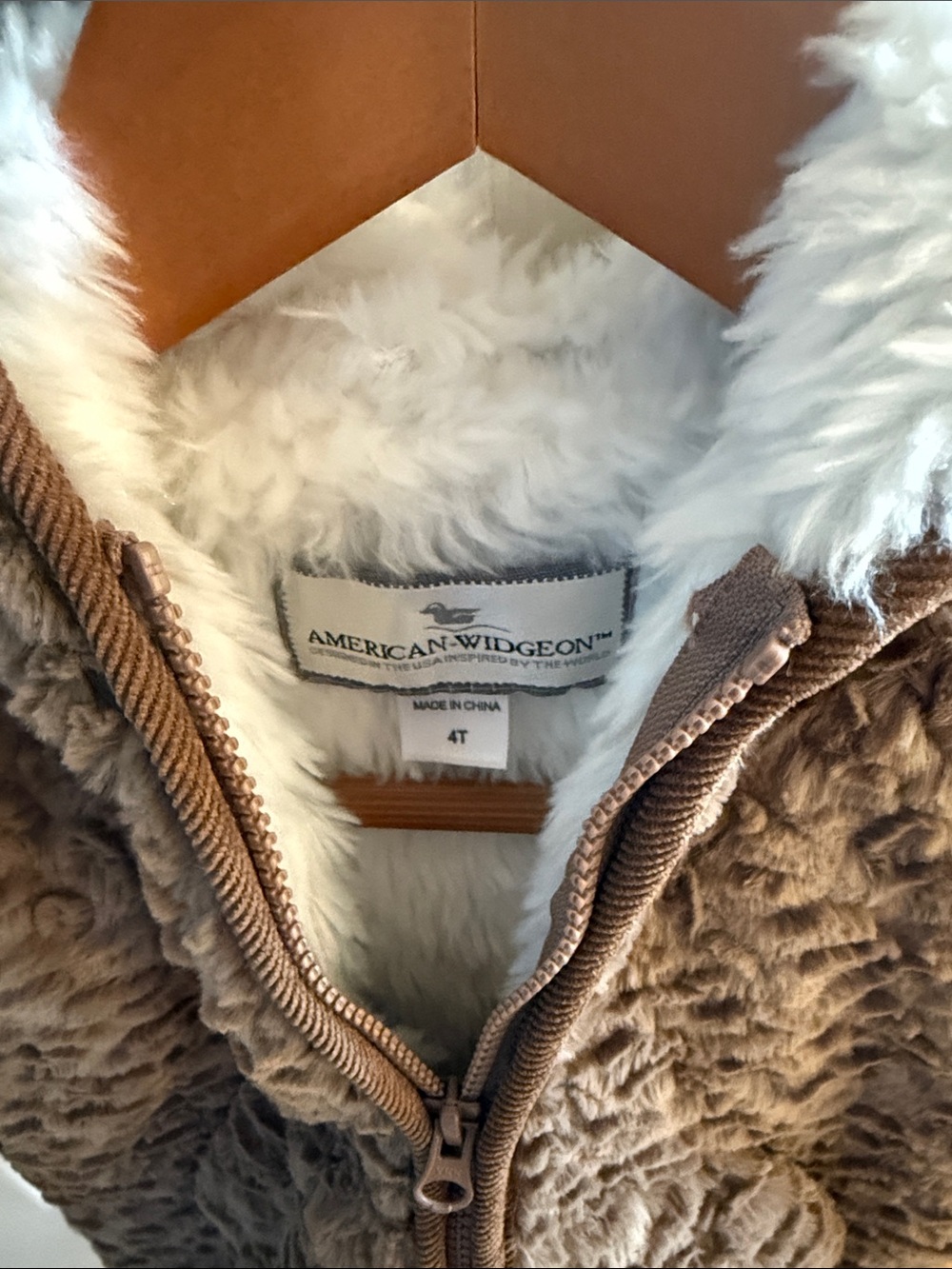 Widgeon Toddler 4T Brown teddy bear furry Zip Jacket